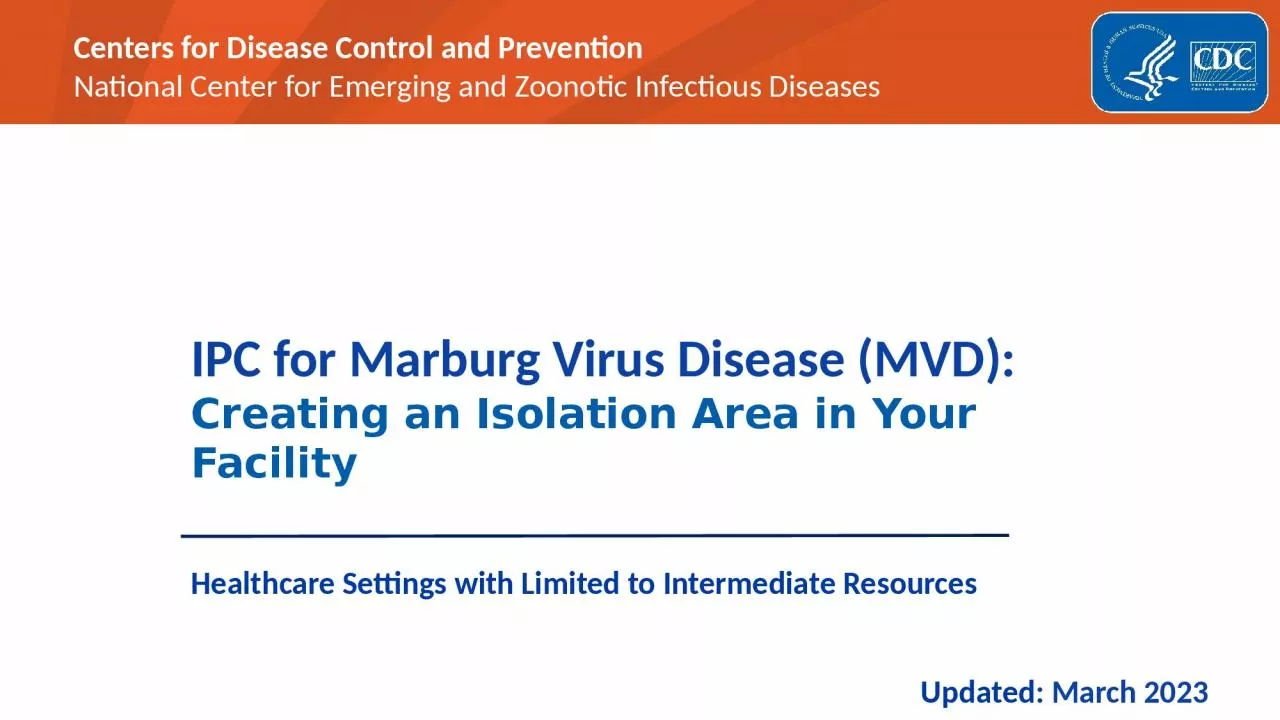 PPT-IPC for Marburg Virus Disease (MVD):