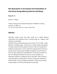 New Approaches to the Analysis and Interpretation of Half Hourly Energ