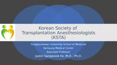 Korean   Society   of   Transplantation Anesthesiologists