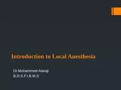 Introduction to Local Anesthesia