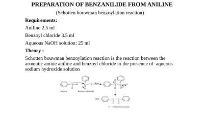 PREPARATION OF BENZANILIDE FROM ANILINE