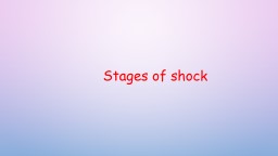 Stages of shock Stages of shock
