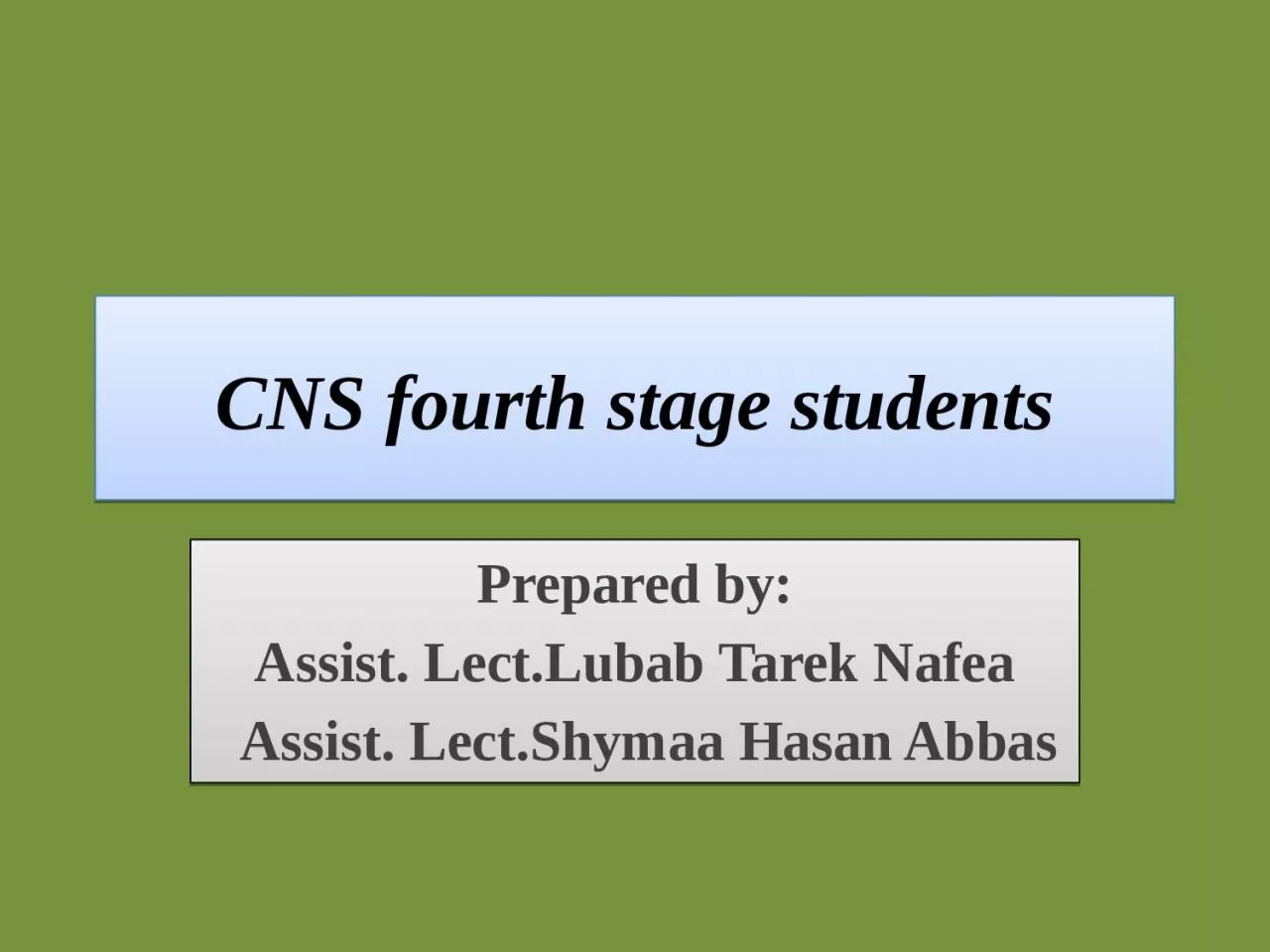 CNS fourth stage students