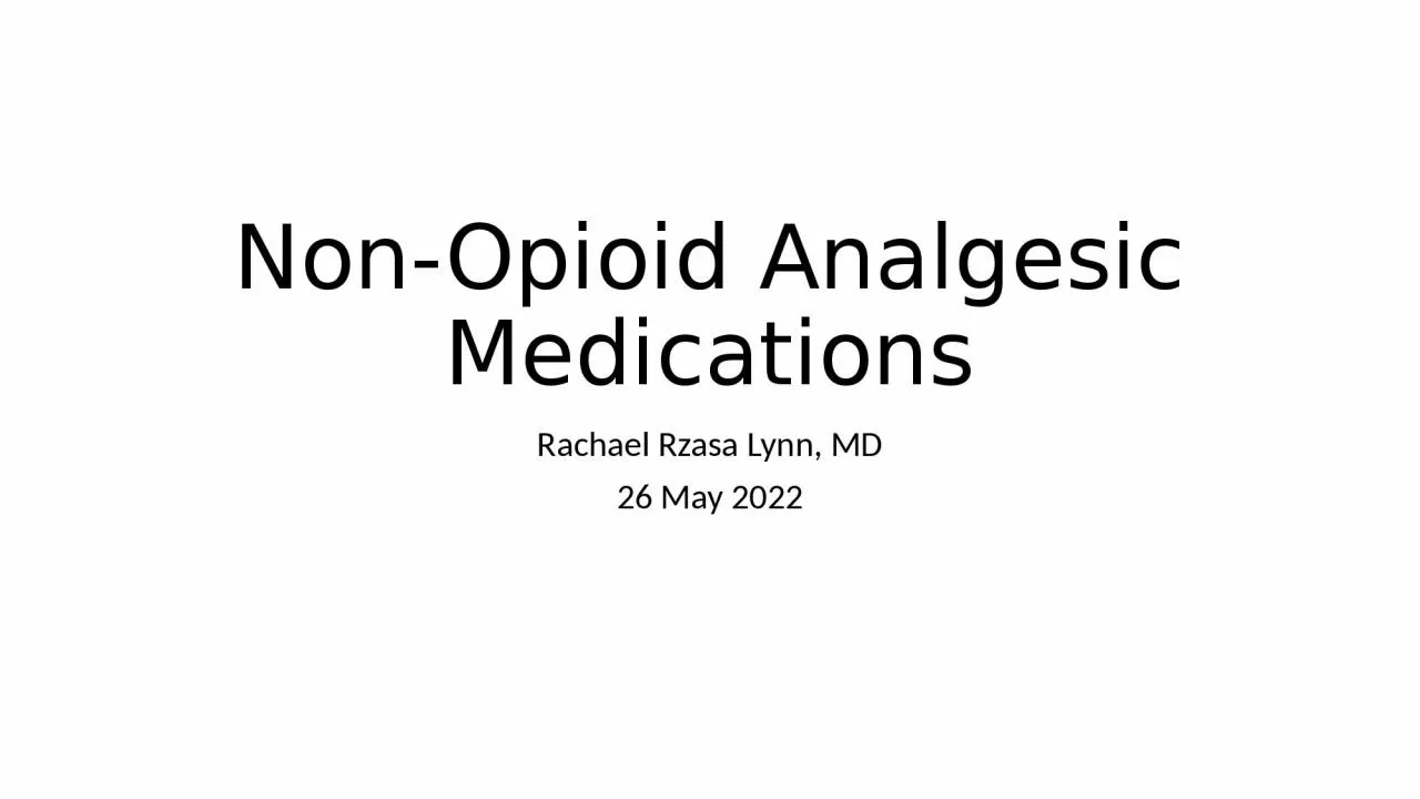 PPT-Non-Opioid Analgesic Medications