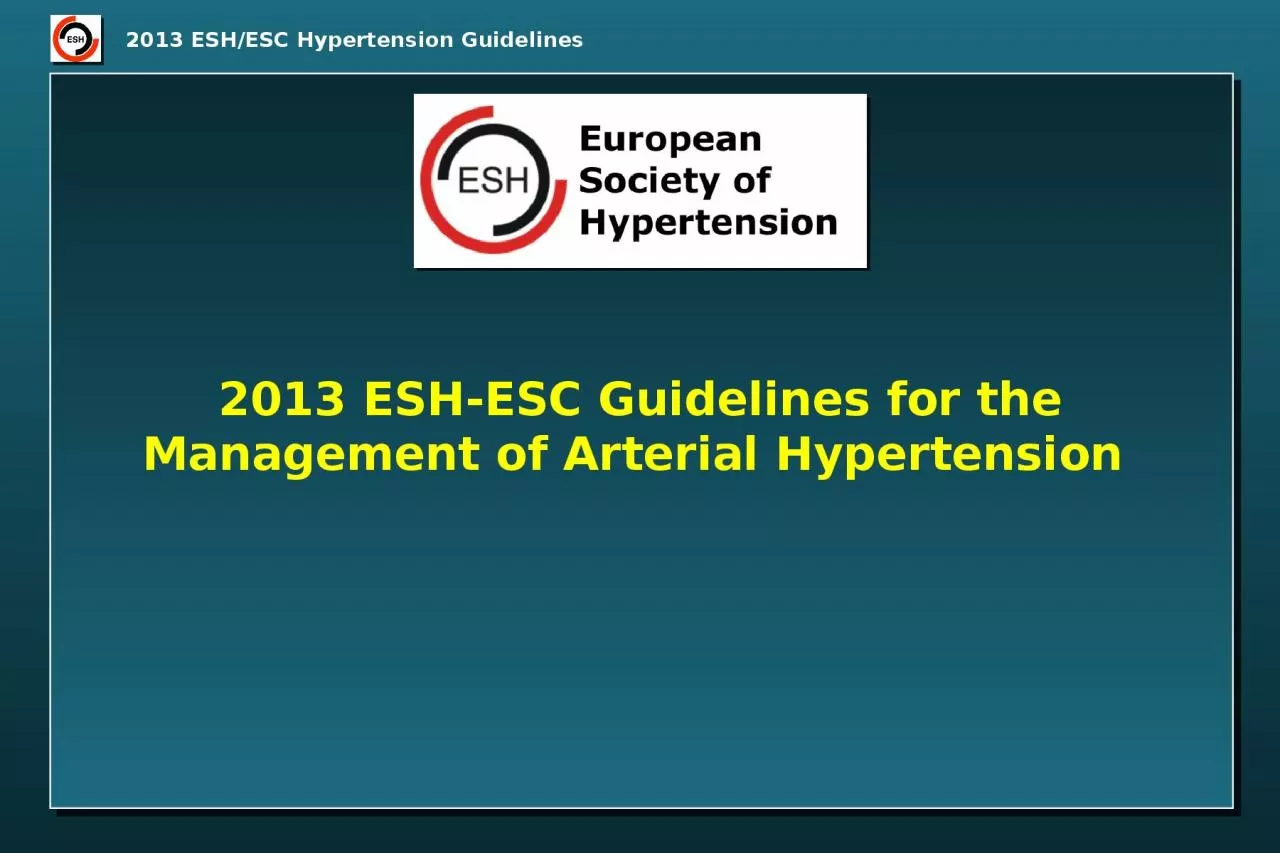 PPT-2013 ESH/ESC Hypertension Guidelines