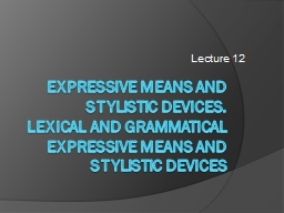 Expressive Means and Stylistic Devices.