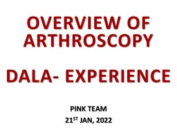 OVERVIEW OF ARTHROSCOPY DALA-