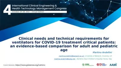 Clinical needs and technical requirements for ventilators for COVID-19 treatment critical patients: