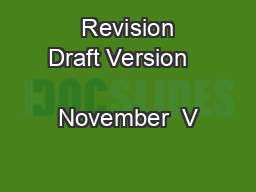  Revision Draft Version          November  V