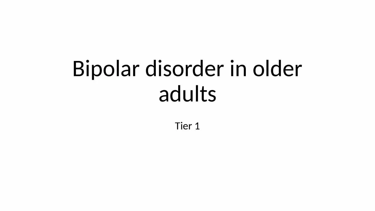 PPT-Bipolar disorder in older adults