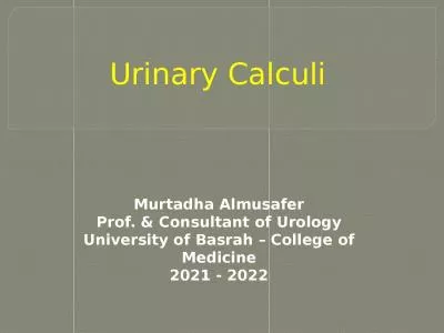Urinary Calculi Murtadha