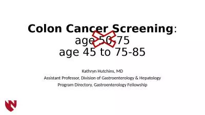 Colon Cancer Screening :