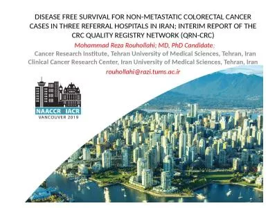 DISEASE FREE SURVIVAL FOR NON-METASTATIC COLORECTAL CANCER CASES IN THREE REFERRAL HOSPITALS