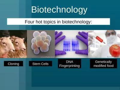 Biotechnology Cloning Genetically modified food