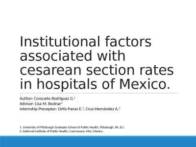 Institutional factors associated with cesarean section rates in hospitals of Mexico.