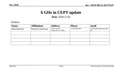 6 GHz in CEPT update Date: