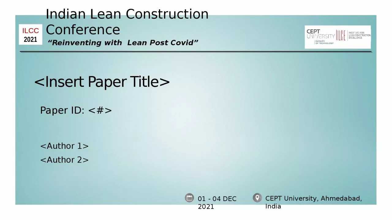 PPT-<Insert Paper Title>