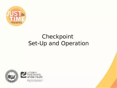 Checkpoint  Set-Up and Operation