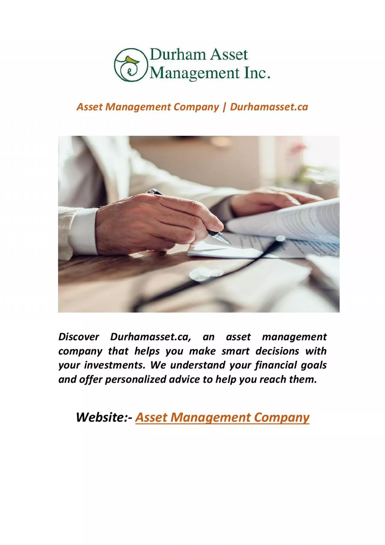 PDF-Asset Management Company | Durhamasset.ca