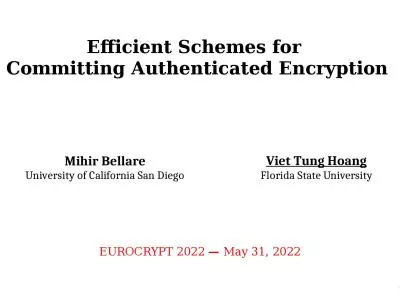 EUROCRYPT 2022  —  May 31, 2022