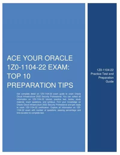 Ace Your Oracle 1Z0-1104-22 Exam: Top 10 Preparation Tips