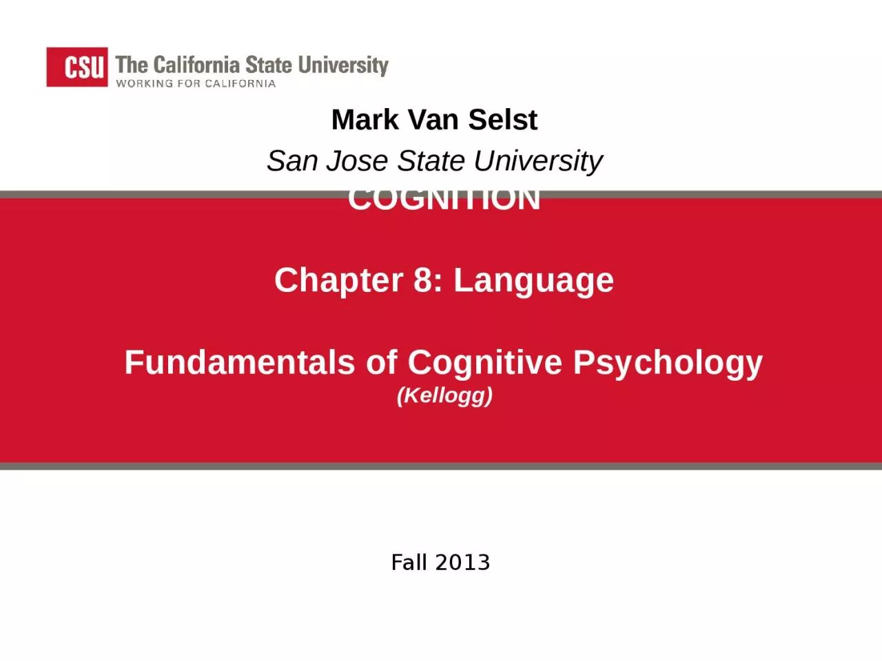 PPT-COGNITION Chapter 8: Language