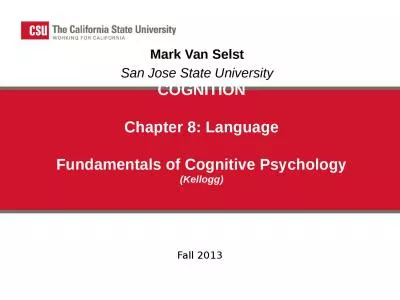 COGNITION Chapter  8: Language