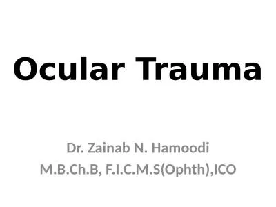 Ocular Trauma Dr.  Zainab