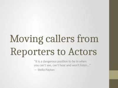 Moving callers from Reporters to Actors