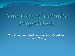 PPT-The Law of Definite Proportions