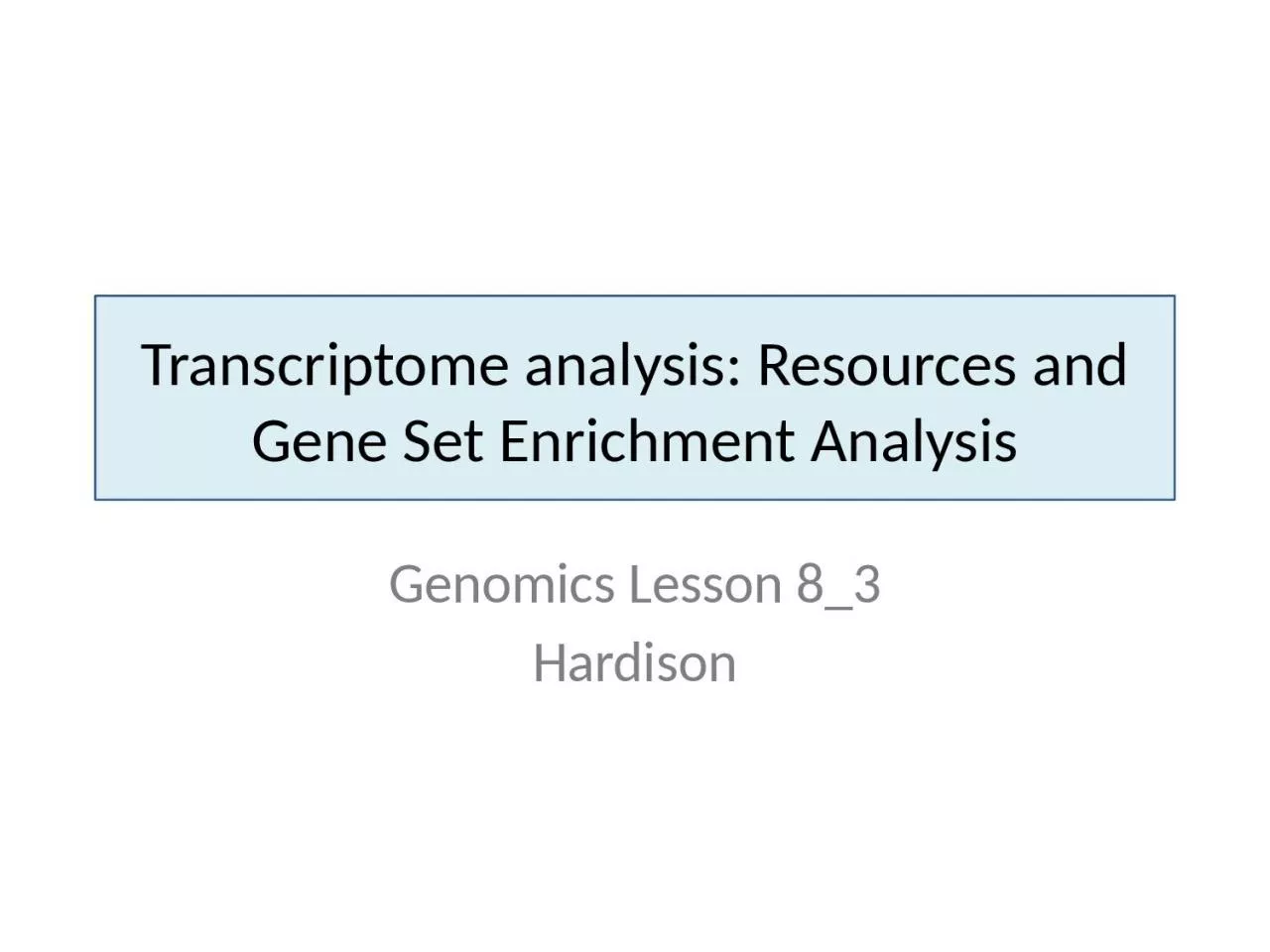 PPT-Transcriptome analysis: