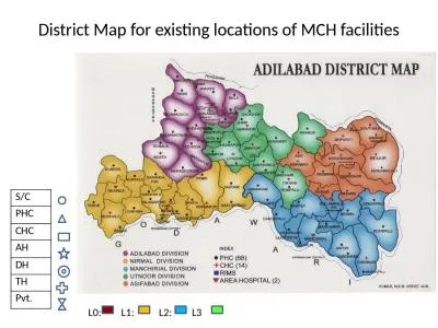 District Map for existing locations of MCH facilities