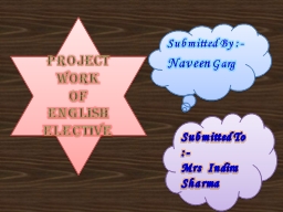 Project Work  of  English Elective