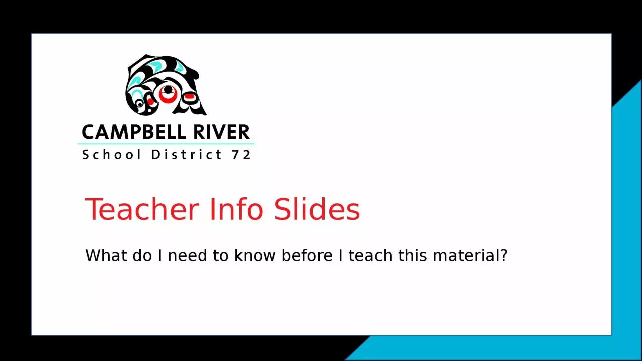 PPT-Teacher Info Slides What do I need to know before I teach this material?