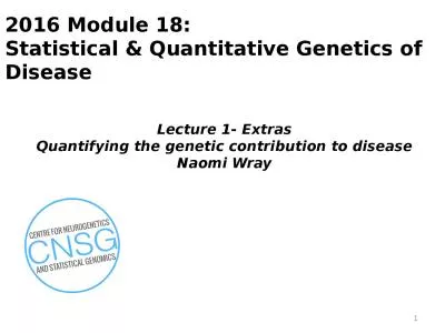 Lecture  1- Extras Quantifying the genetic contribution to disease