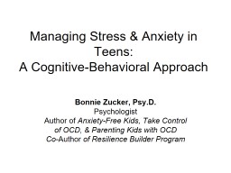 Managing Stress & Anxiety in Teens: