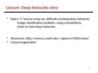 1 Lecture: Deep Networks Intro