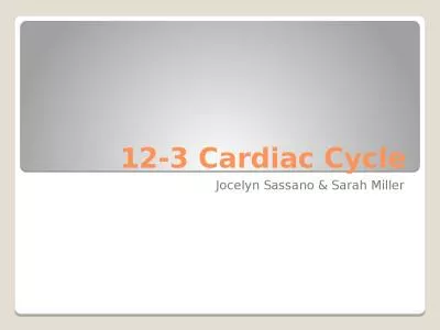 12-3 Cardiac Cycle Jocelyn