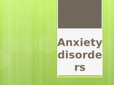 Anxiety disorders Definition