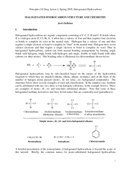 Principles Of Drug Action 1, Spring 2005, Halogenated HydrocarbonsHALO