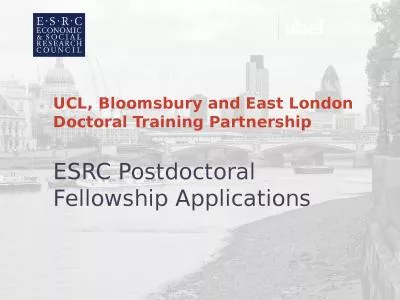 UCL, Bloomsbury and East London Doctoral Training Partnership