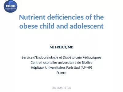 Nutrient   deficiencies  of the obese