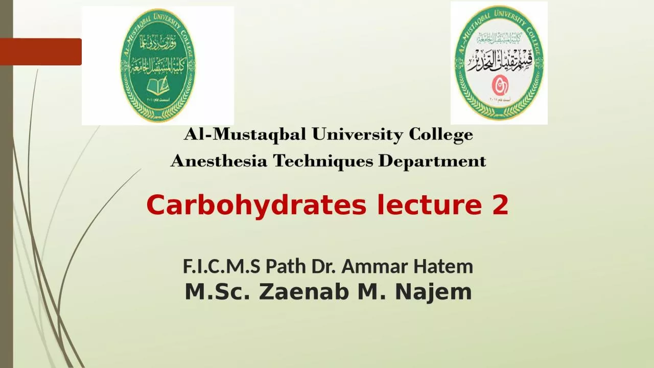 Carbohydrates lecture 2 F.I.C.M.S Path Dr. Ammar Hatem