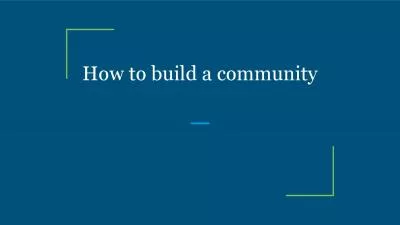 How to build a community