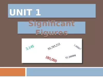 Unit 1 Significant Figures