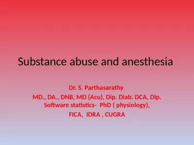 Substance abuse and  anesthesia