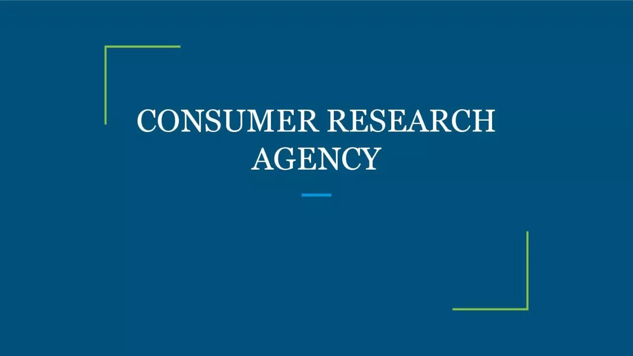 CONSUMER RESEARCH AGENCY