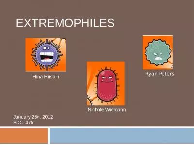 Extremophiles January 25