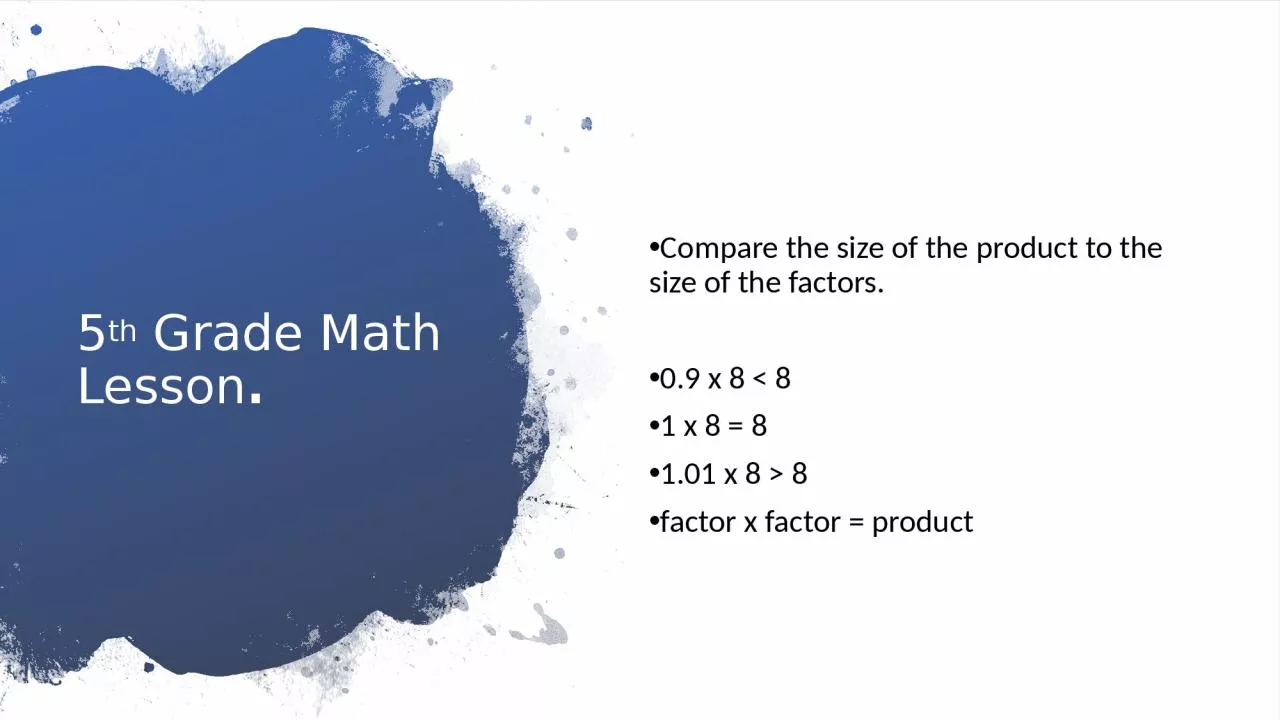 PPT-5 th Grade Math Lesson .