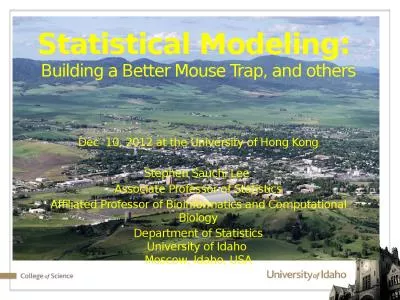 Statistical Modeling:  Building a Better Mouse Trap, and others